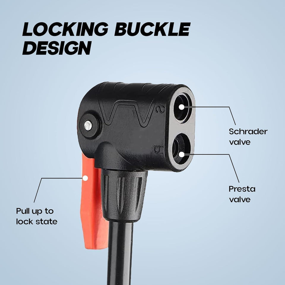 High Pressure Foot Air Pump with Gauge Heavy-Duty Foot Bike Pump for Bicycle Ball Scooter Car Inflatable Toys Mini Pump