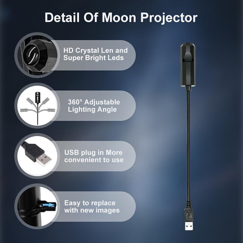 LED Planet Projector Lamp Featuring Planets with Interchangeable Images 360° Rotating