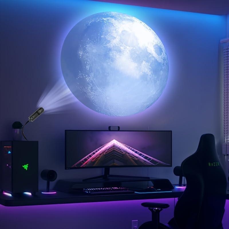 LED Planet Projector Lamp Featuring Planets with Interchangeable Images 360° Rotating