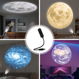 LED Planet Projector Lamp Featuring Planets with Interchangeable Images 360° Rotating