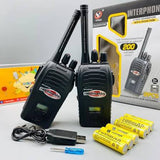 New Portable Black Walkie Talkie Pair With Batteries – Battery Operated