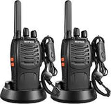 New Portable Black Walkie Talkie Pair With Batteries – Battery Operated